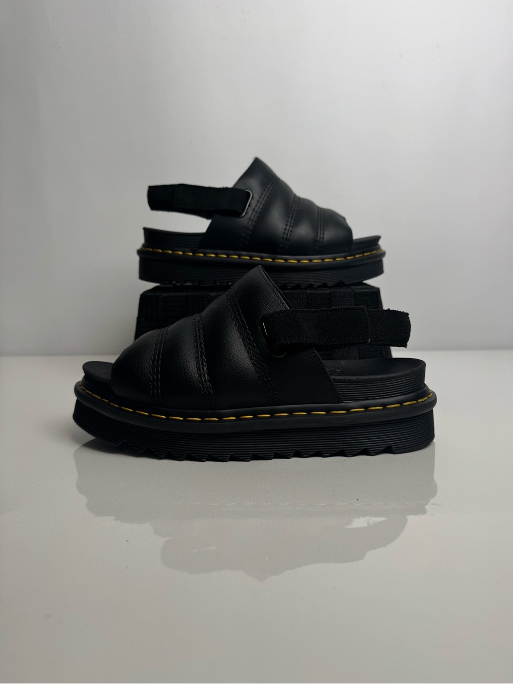 Dr. Martens Kole Athena Leather Strap Sandals Black Unisex US W9 M8/ EU 41